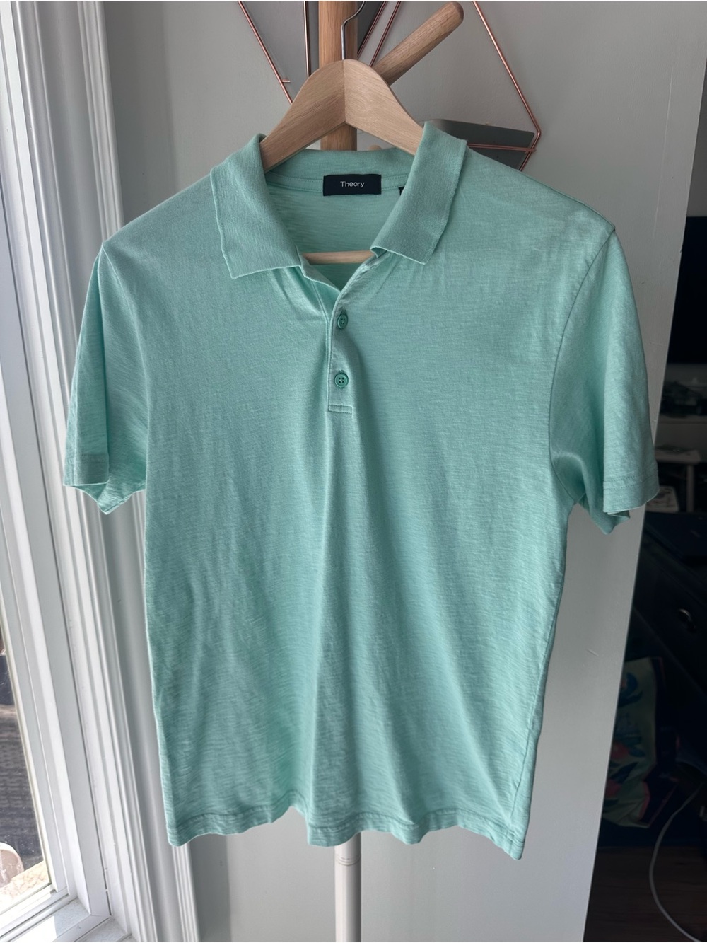 THEORY Men's Teal Aqua Mint Green Polo Shirt T-Shirt Top Golf Size XS